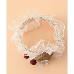 Babyhug Headband With Floral Applique - Green
