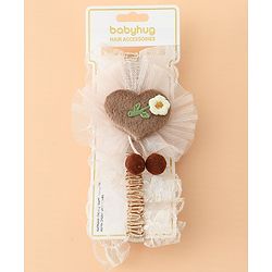 Babyhug Headband With Floral Applique - Green