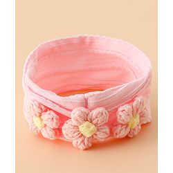 Babyhug Floral Embellished Stretchable Headband - Pink