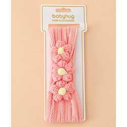 Babyhug Floral Embellished Stretchable Headband - Pink