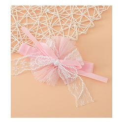 Babyhug Headband With Lace Bow Detailing & Pearl Applique Free Size - Pink
