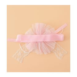 Babyhug Headband With Lace Bow Detailing & Pearl Applique Free Size - Pink