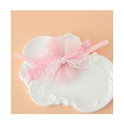 Babyhug Headband With Lace Bow Detailing & Pearl Applique Free Size - Pink