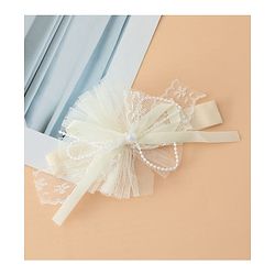 Babyhug Headband With Lace Bow Detailing & Pearl Applique Free Size - Pink
