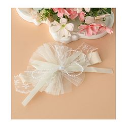 Babyhug Headband With Lace Bow Detailing & Pearl Applique Free Size - Pink