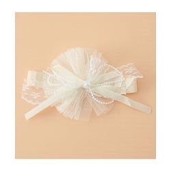 Babyhug Headband With Lace Bow Detailing & Pearl Applique Free Size - Pink