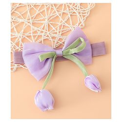 Babyhug Headband With Bow & Tulip Applique - Purple