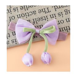 Babyhug Headband With Bow & Tulip Applique - Purple