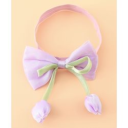 Babyhug Headband With Bow & Tulip Applique - Purple