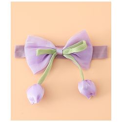 Babyhug Headband With Bow & Tulip Applique - Purple