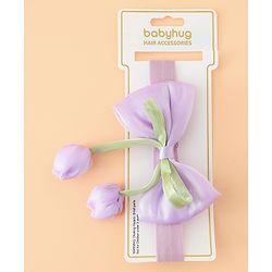 Babyhug Headband With Bow & Tulip Applique - Purple