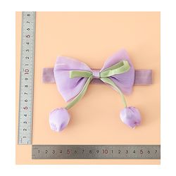 Babyhug Headband With Bow & Tulip Applique - Purple