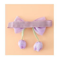 Babyhug Headband With Bow & Tulip Applique - Purple