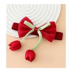 Babyhug Headband With Bow & Tulip Applique - Purple