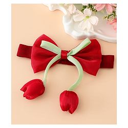 Babyhug Headband With Bow & Tulip Applique - Purple