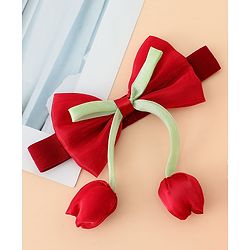 Babyhug Headband With Bow & Tulip Applique - Purple