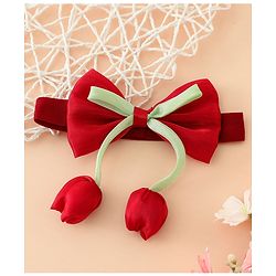 Babyhug Headband With Bow & Tulip Applique - Purple