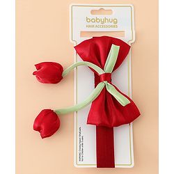 Babyhug Headband With Bow & Tulip Applique - Purple