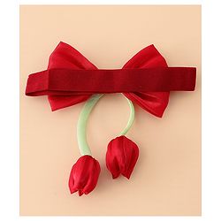 Babyhug Headband With Bow & Tulip Applique - Purple