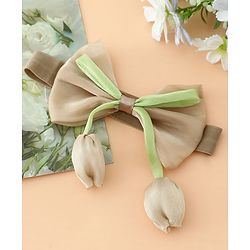 Babyhug Headband With Bow & Tulip Applique - Purple