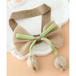Babyhug Headband With Bow & Tulip Applique - Purple
