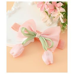 Babyhug Headband With Bow & Tulip Applique - Purple