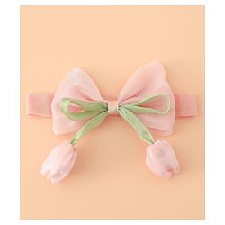 Babyhug Headband With Bow & Tulip Applique - Purple
