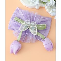 Babyhug Free Size Baby Headbands With Butterfly & Bow Applique - Purple