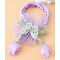 Babyhug Free Size Baby Headbands With Butterfly & Bow Applique - Purple