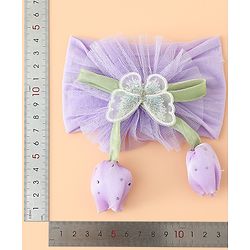 Babyhug Free Size Baby Headbands With Butterfly & Bow Applique - Purple