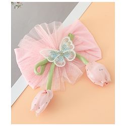 Babyhug Free Size Baby Headbands With Butterfly & Bow Applique - Purple