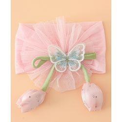 Babyhug Free Size Baby Headbands With Butterfly & Bow Applique - Purple