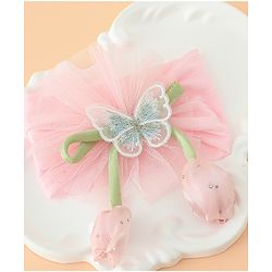 Babyhug Free Size Baby Headbands With Butterfly & Bow Applique - Purple