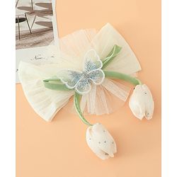Babyhug Free Size Baby Headbands With Butterfly & Bow Applique - Purple