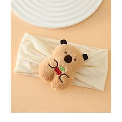 Babyhug Free Size Headband With Bear Applique - Brown