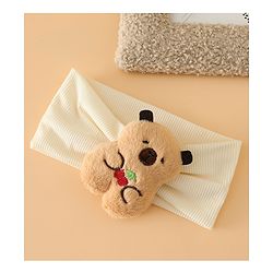Babyhug Free Size Headband With Bear Applique - Brown