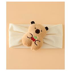 Babyhug Free Size Headband With Bear Applique - Brown