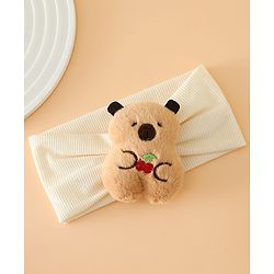 Babyhug Free Size Headband With Bear Applique - Brown