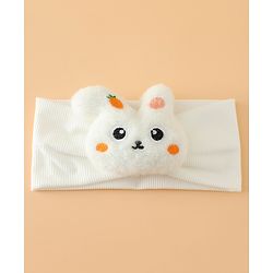Babyhug Headbands Free Size With Bunny Applique - White
