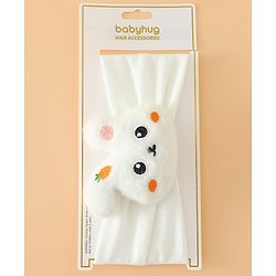 Babyhug Headbands Free Size With Bunny Applique - White