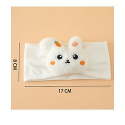 Babyhug Headbands Free Size With Bunny Applique - White
