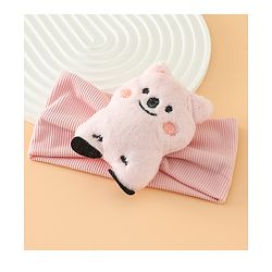 Babyhug Free Size Headband With Bear Applique - Pink