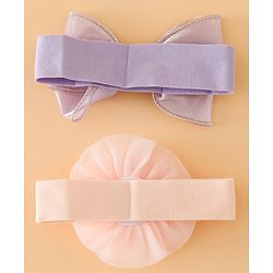 Babyhug Headbands Free Size With Bow & Floral Applique Pack Of 2 - Brown & Maroon
