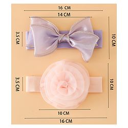 Babyhug Headbands Free Size With Bow & Floral Applique Pack Of 2 - Brown & Maroon