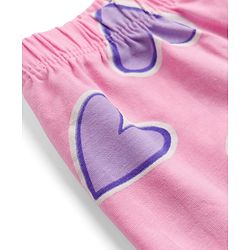 Babyhug Cotton Lycra Knit Full Length Leggings With Heart Print Pack of 2 - Pink & Purple
