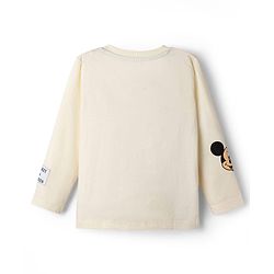 Babyhug Disney Cotton Knit Full Sleeves T-Shirt with MIckey Mouse & Friends Graphics - White