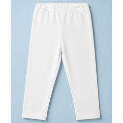 Babyhug Cotton Elastane Knit Full Length Solid Lycra Leggings Pack of 3 - White