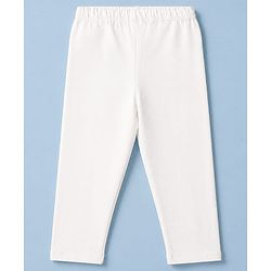 Babyhug Cotton Elastane Knit Full Length Solid Lycra Leggings Pack of 3 - White