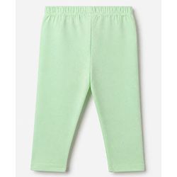 Babyhug Cotton Lycra Elastane Knit Slim Fit Full Length Solid Leggings Pack of 3 - Light Green, Pink & Cream