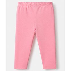 Babyhug Cotton Lycra Elastane Knit Slim Fit Full Length Solid Leggings Pack of 3 - Light Green, Pink & Cream